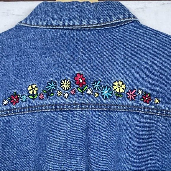 Vintage Disney Piglet Pooh Embroidered Denim Jacket Large - Picture 5 of 7